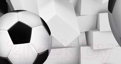 Фотообои листовые ФабрикаФресок Футбольные мячи из стены / 721185 (185x100)