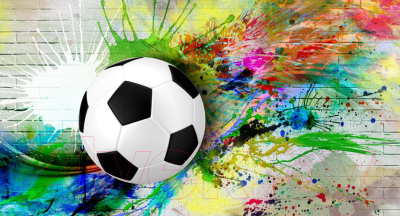 Фотообои листовые ФабрикаФресок Футбольный мяч с красками / 731185 (185x100)