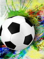 Фотообои листовые ФабрикаФресок Футбольный мяч с красками / 732270 (200x270) - 
