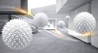 Фотообои листовые ФабрикаФресок 3D Шары и бетонные стены / 865270 (500x270) - 