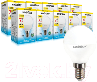 Набор ламп SmartBuy N-SBL-P45-07-30K-E14 (10шт)