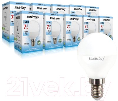 Набор ламп SmartBuy N-SBL-P45-07-40K-E14 (10шт)