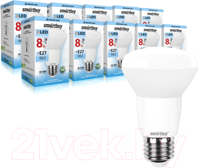 Набор ламп SmartBuy N-SBL-R63-08-40K-E27 (10шт)