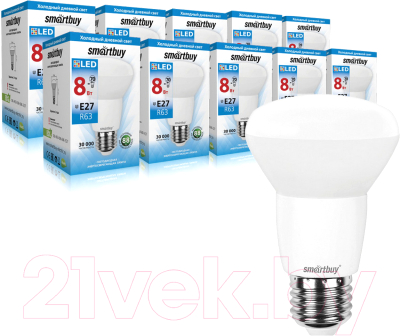 Набор ламп SmartBuy N-SBL-R63-08-60K-E27 (10шт)