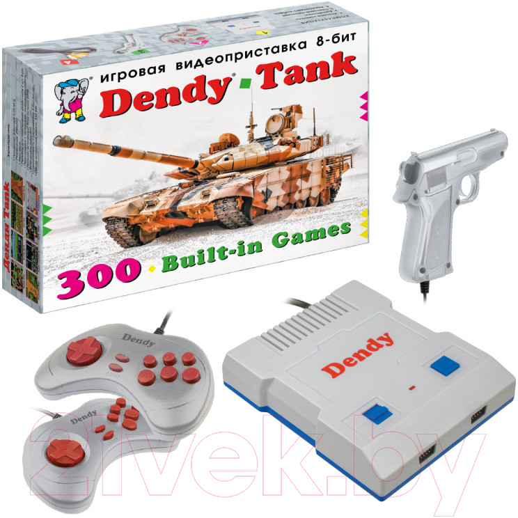 Игровая приставка Dendy Tank 300 игр + световой пистолет