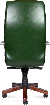 Кресло офисное Norden Честер / P2346-L09 (дерево/зеленая глянцевая кожа/мультиблок)