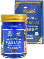 Крем для ног Royal Thai Herb Blue Balm Охлаждающий от варикоза с пчелиным воском (50г) - 
