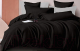 Комплект постельного белья LUXOR №19-0303 2.0 с европростыней (черный, сатин) - 