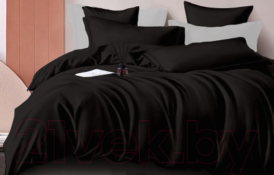 Комплект постельного белья LUXOR №19-0303 Евро-стандарт (черный, сатин)