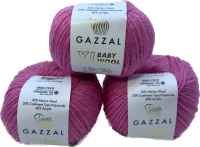 Набор пряжи для вязания Gazzal Baby Wool XL 831 (розовый, 3 мотка) - 