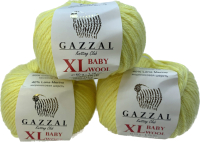 Набор пряжи для вязания Gazzal Baby Wool XL 833 (лимонный, 3 мотка) - 