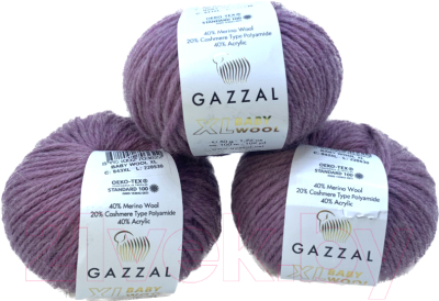 Набор пряжи для вязания Gazzal Baby Wool XL 843 (сухая роза, 3 мотка)