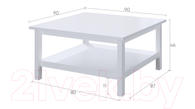 Журнальный столик Лузалес Кымор 90x90 (белый)