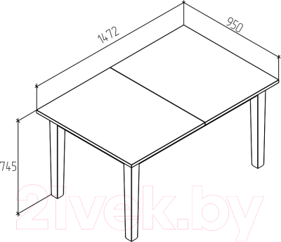Обеденный стол Лузалес Шань раздвижной 147-204x95 (черный)