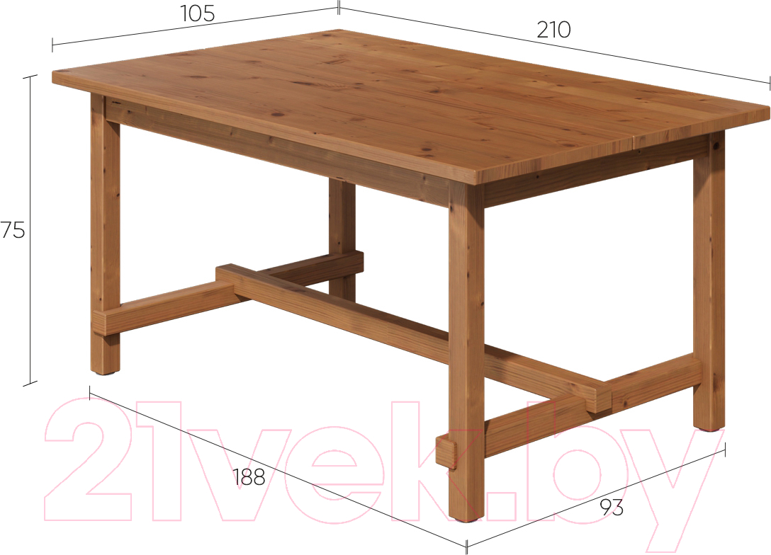 Обеденный стол Лузалес Толысь 210-289x105