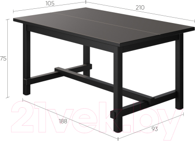 Обеденный стол Лузалес Толысь 210x105 (черный)