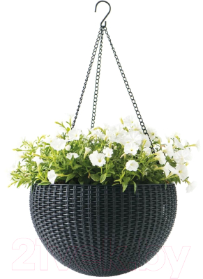 Кашпо BOTANICA Rattan (16.5x10.5см, серый)