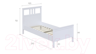 Односпальная кровать Лузалес Кымор 90x200 (белый)