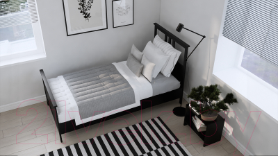 Односпальная кровать Лузалес Кымор 90x200 (черный)