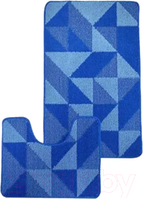 Набор ковриков для ванной и туалета BOMBINI Croosloop 1 / LLP202259 (синий)