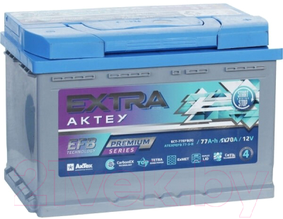 Автомобильный аккумулятор АкТех Extra EFB 770A (EN) R+ / ATEXPEFB77-3-R (77 А/ч)
