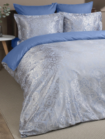 Комплект постельного белья Buenas Noches Сатин жаккард Mezzo Евро / 49164 (голубой) - 