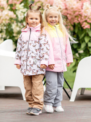 Комплект прогулочной детской одежды Batik Сима со снудом 510-23в (р.92-52, розовый/бабочки)