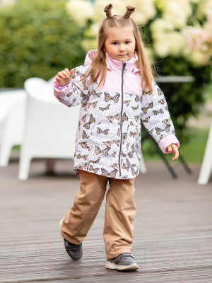 Комплект прогулочной детской одежды Batik Сима со снудом 510-23в (р.80-48, розовый/бабочки)