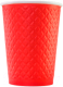 Набор бумажных стаканов Паксервис 250мл / EM80-280 (75шт, вафельный красный) - 