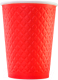 Набор бумажных стаканов Паксервис 300мл / EM90-430 (50шт, вафельный красный) - 