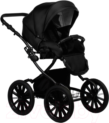 Детская универсальная коляска INDIGO Aveo Eco Plus 14 2 в 1 (Ae 02, черный/кожа)