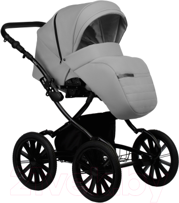 Детская универсальная коляска INDIGO Aveo Eco Plus 14 2 в 1 (Ae 05, светло-серый/кожа)