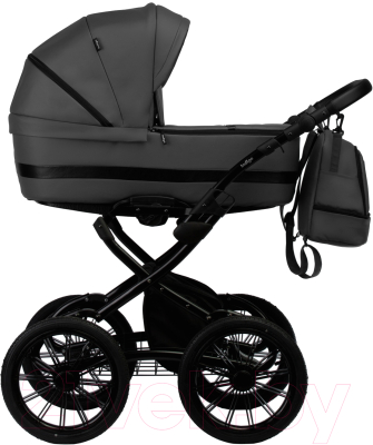 Детская универсальная коляска INDIGO Aveo Eco Plus 14 2 в 1 (Ae 06, темно-серый/кожа)