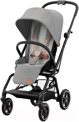 Детская прогулочная коляска Cybex Eezy S Twist+ 2 BLK с дождевиком и бампером (Lava Grey)