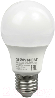 Набор ламп Sonnen LED 10(85)Вт Е27 A60-10W-2700-E27 / 880793 (10шт, теплый белый)