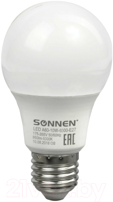 Набор ламп Sonnen LED 10(85)Вт Е27 A60-10W-4000-E27 / 880794 (10шт, нейтральный белый)