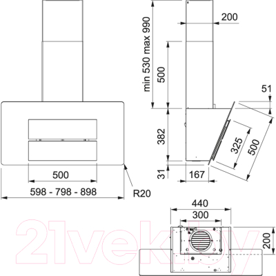 Вытяжка наклонная Franke FMA 905 WH (110.0197.424)