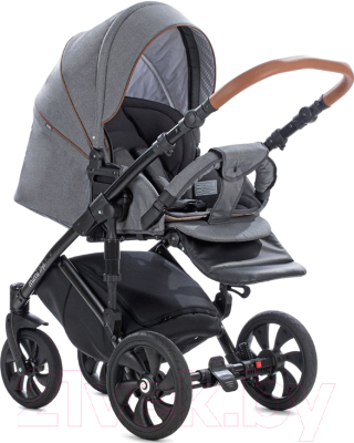 Детская универсальная коляска Tutis Mimi Style 3 в 1 (серый лен/серый ромб)