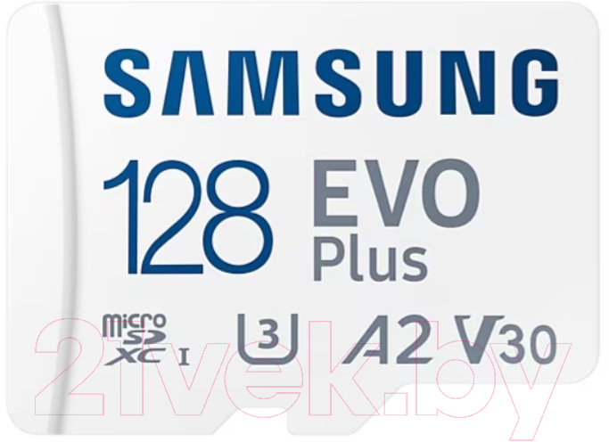 Карта памяти Samsung microSDXC EVO Plus Class10 UHS-I U3 (MB-MC128KA/EU)