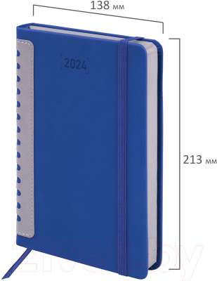 Ежедневник Brauberg Original 2024 / 114942 (синий/серый)