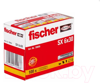 Дюбель распорный FISCHER SX 6 70006K (100шт)