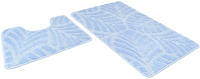 Набор ковриков для ванной и туалета Shahintex Актив Icarpet 60x100/60x50 (голубой 01) - 