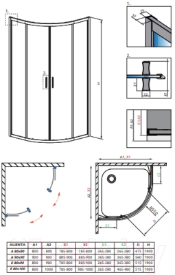 Душевой уголок Radaway Alienta A 80x80 / 10228080-01-01
