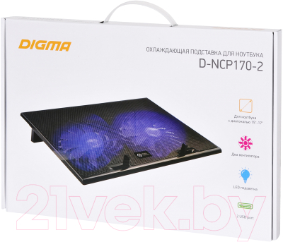 Подставка для ноутбука Digma D-NCP170-2 (черный)