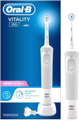 Электрическая зубная щетка Oral-B Vitality D100 Sensi White