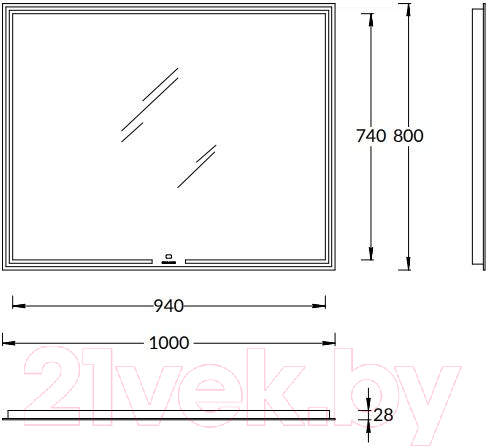 Зеркало Kerama Marazzi Mio 100 / MIO.mi.100\WHT