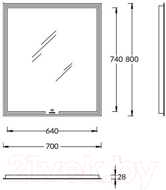 Зеркало Kerama Marazzi Mio 70 / MIO.mi.70\WHT