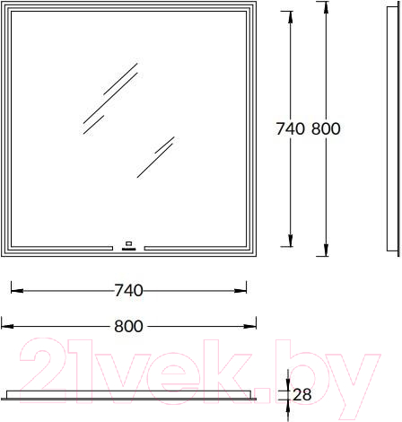 Зеркало Kerama Marazzi Mio 80 / MIO.mi.80\WHT