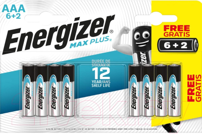 Комплект батареек Energizer Max Plus AAA LR03  (8шт)