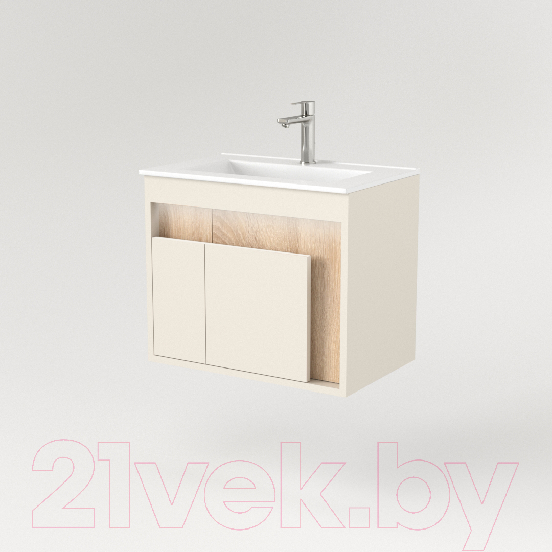 Тумба под умывальник Дабер 016 WeltWasser Deilbach 7517-60 / Т16.6W.0.18 (бежевый/дуб бардолино) — фото 2